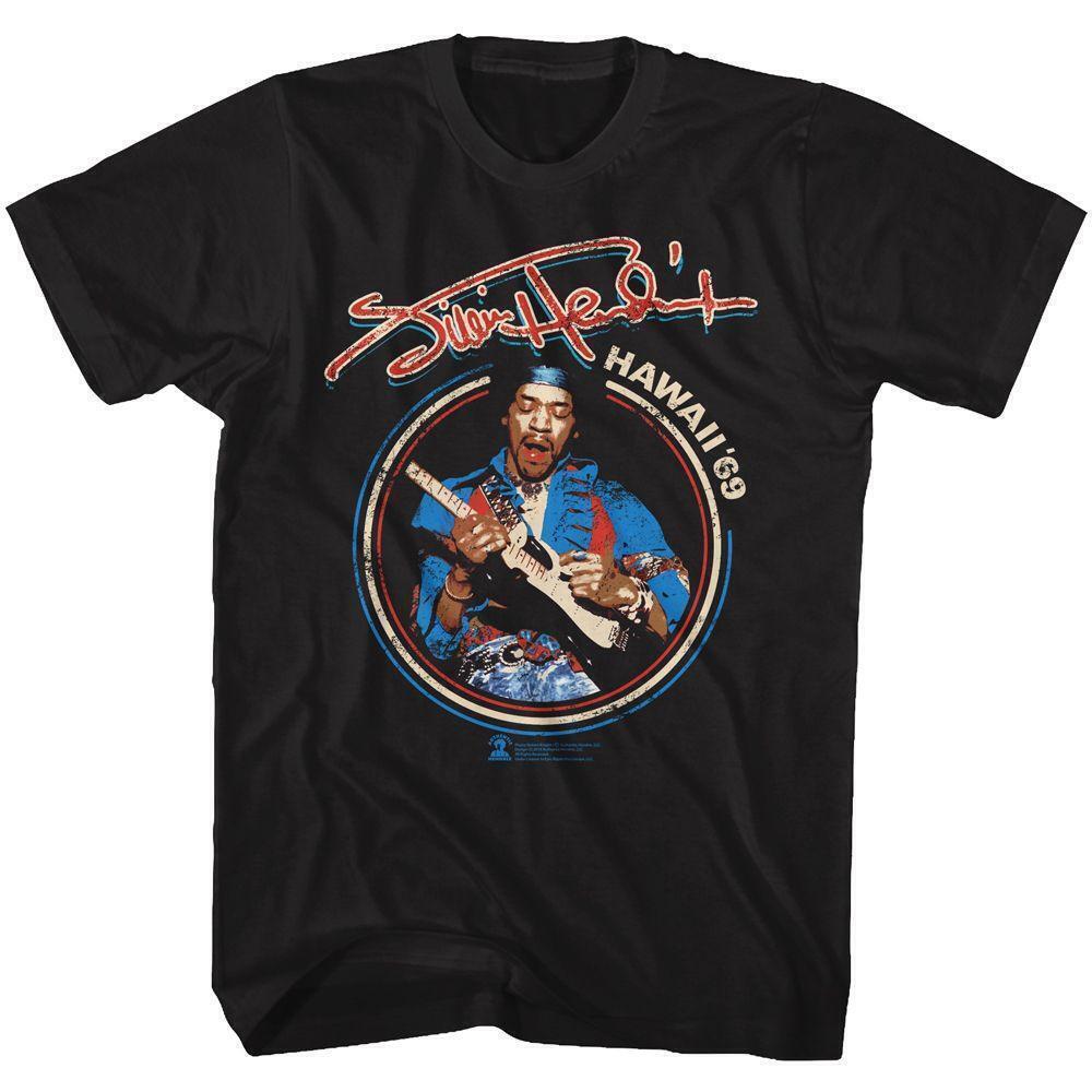 Jimi Hendrix Uk Tour 69 Black Adult T Shirt